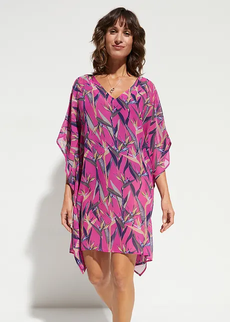 Tunika-strandkjole i chiffon, bonprix