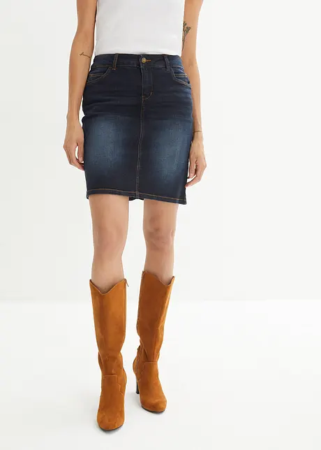 Jeansskjørt med stretch, bonprix
