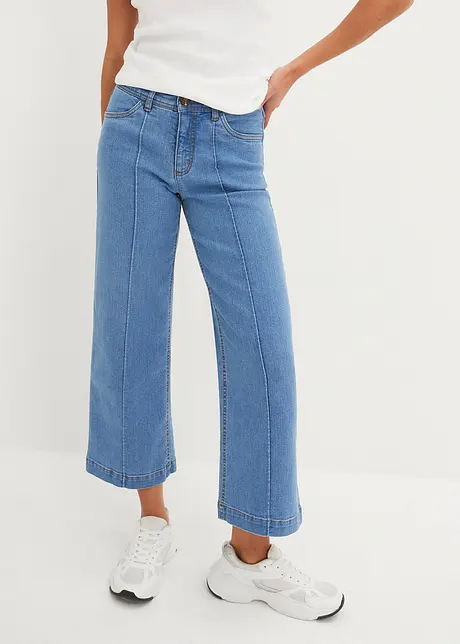 Wide Leg-jeans Mid Waist, Cropped, bonprix