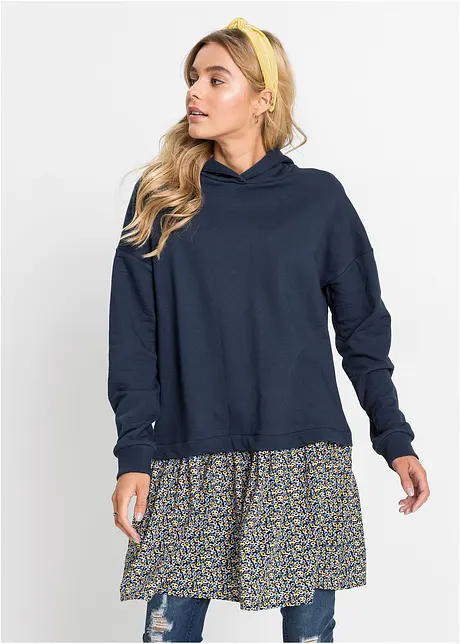 Sweatkjole i 2-i-1-stil, bonprix