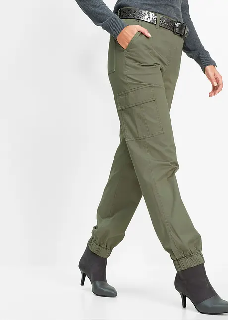 Cargobukse i bomull med stretch, bonprix