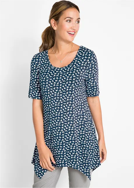 Topp med asymmetrisk kant, halvlang arm, bonprix