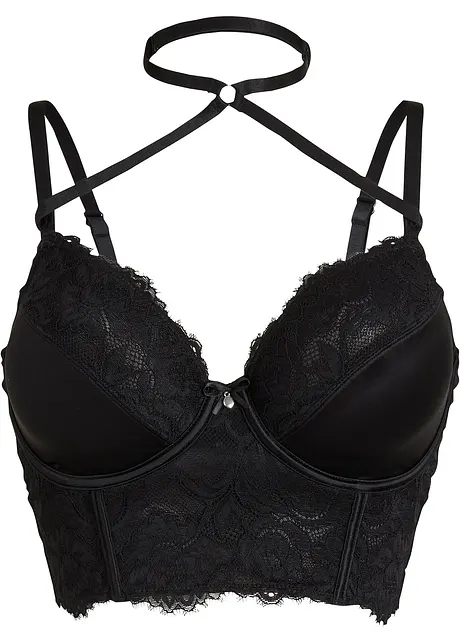 Longline-BH med bøyle og dekorativt choker-element, BODYFLIRT