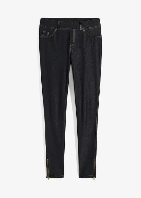 Leggings i denim look med glidelås, bonprix