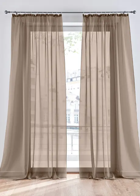Gardin av lett voile (2-pack), bonprix