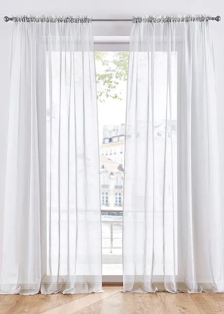 Gardin av lett voile (2-pack), bonprix