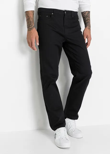Classic Fit-bukse med stretch i 100% bomull, Straight, bonprix