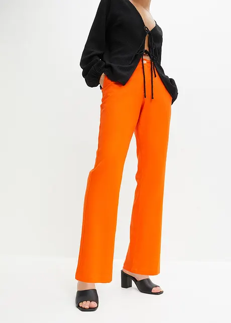 High Waist-bukse i lin-/viskosemiks, bonprix
