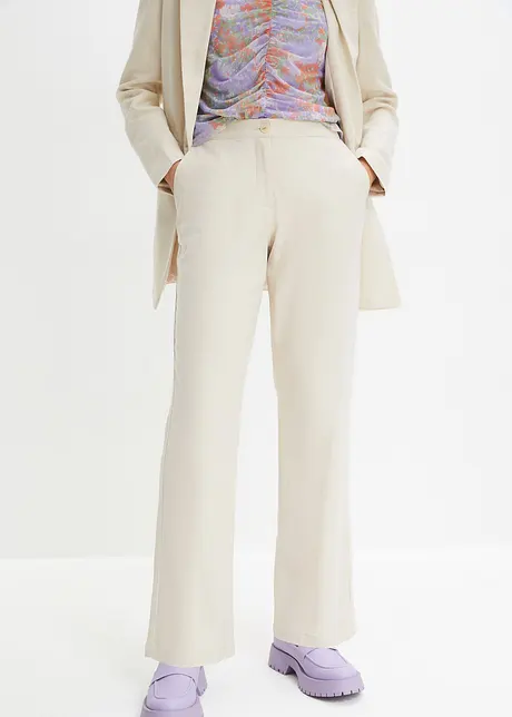 High Waist-bukse i lin-/viskosemiks, bonprix