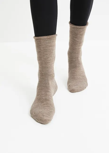 Termosokker med mansjetter som kan brettes ned og innvendig frotté (4-pack), bonprix