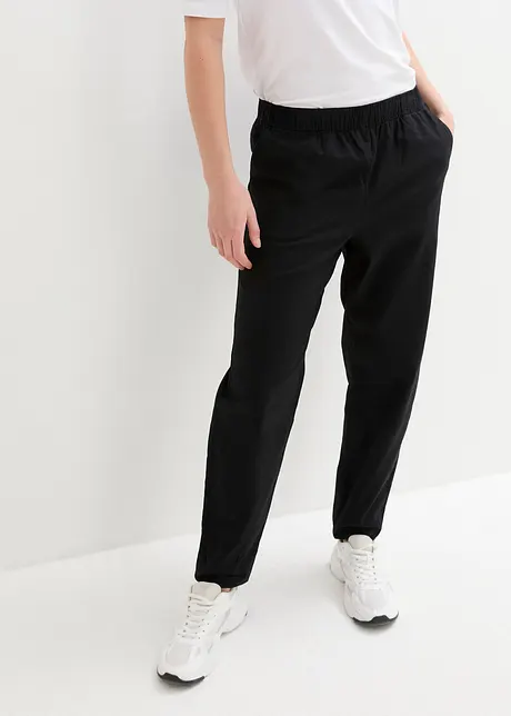 Bukse av bomull-/linmiks, High Waist, bonprix