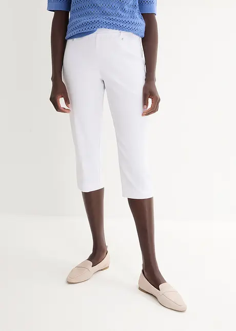 Capri-bukse med stretch og slip on-linning, bonprix