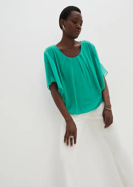 Chiffonbluse med topp under, bonprix