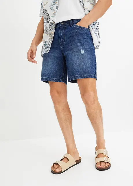 Lang jeansshorts med stretch, Regular Fit, John Baner JEANSWEAR