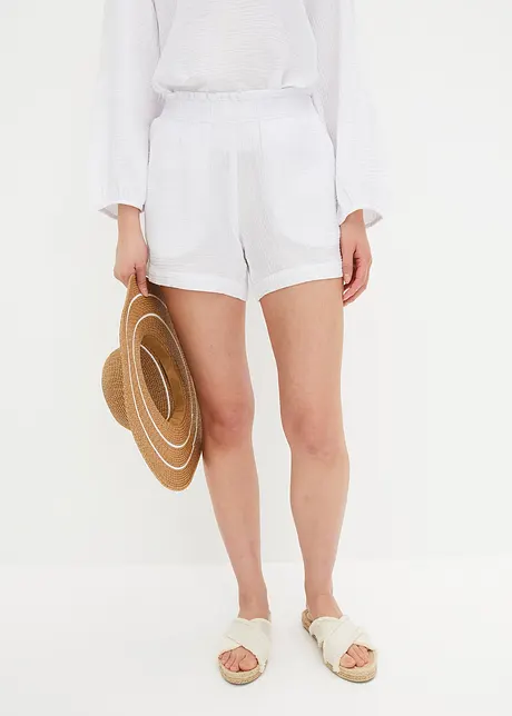 Musselin-shorts i 100% bomull, bonprix