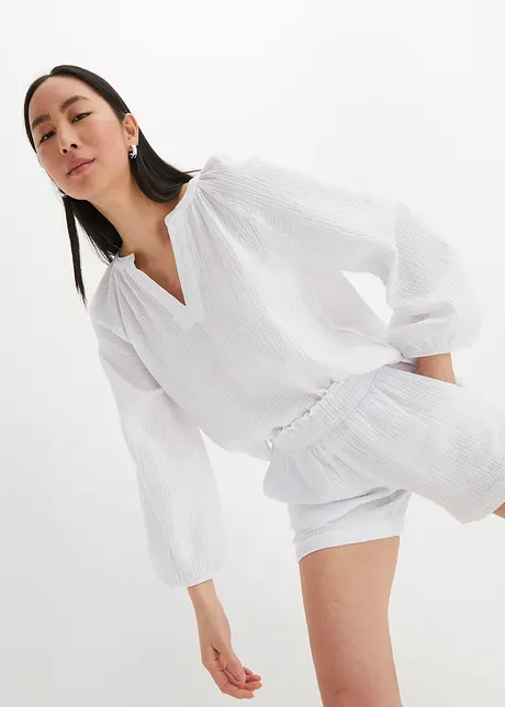 Oversized bluse i musselin, bonprix