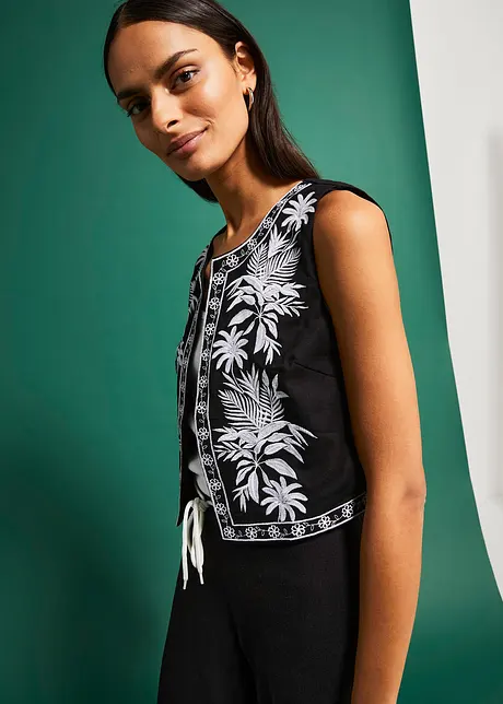 Vest med broderi, bonprix