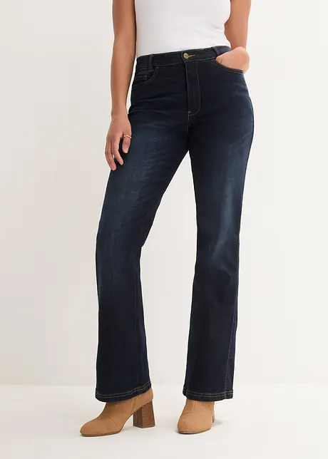 High-Waist Bootcut stretchjeans med komfortlinning, bonprix