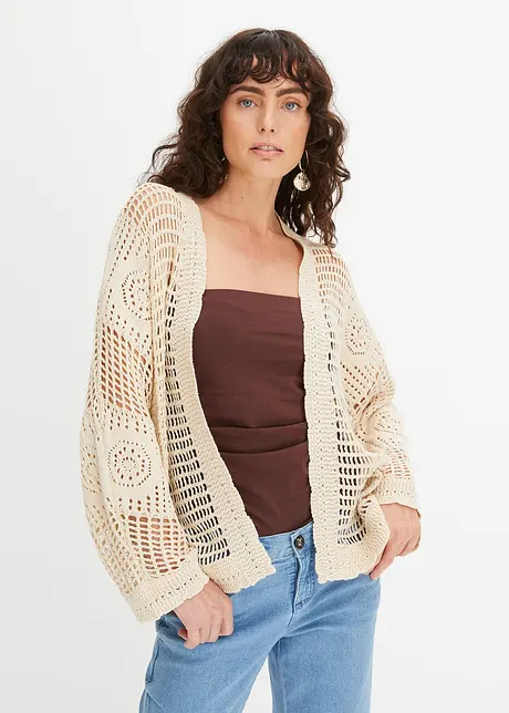 Cardigan i Crochet-look, bonprix