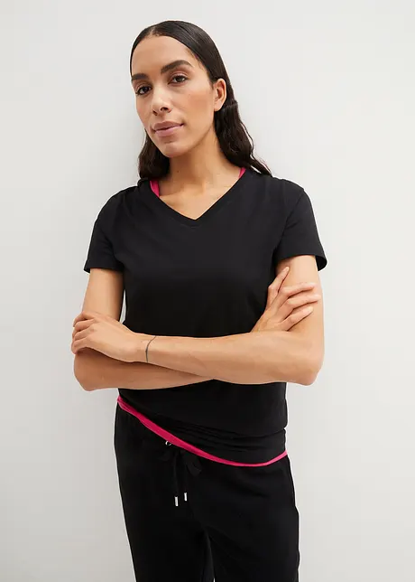 Essential T-skjorte med V-hals, Seamless, bonprix