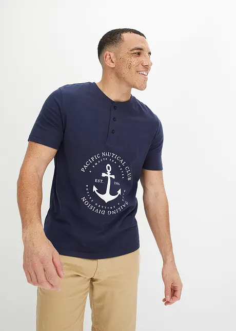 Henley-shirt av økologisk bomull, bpc bonprix collection