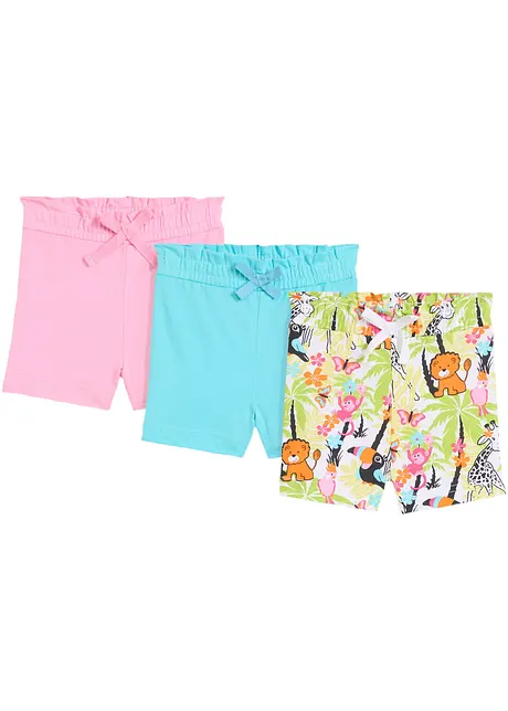 Baby-shorts av økologisk bomull (3-pack), bpc bonprix collection