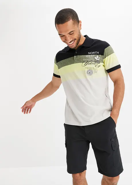 Jersey- poloshirt i ren bomull, kort arm, bonprix