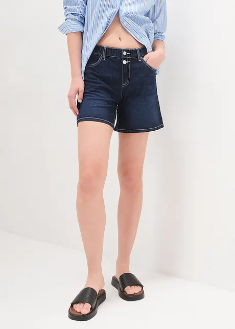 Wide Leg-jeans, Mid Waist, shorts, økologisk bomull, John Baner JEANSWEAR