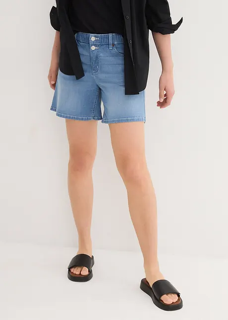 Wide Leg-jeans, Mid Waist, shorts, økologisk bomull, John Baner JEANSWEAR