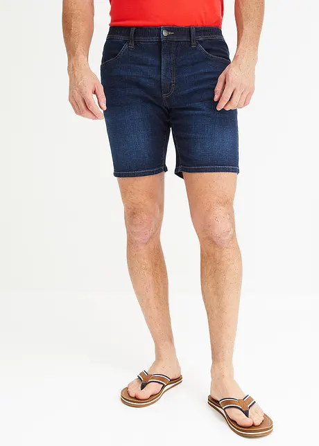 Lang jeansshorts med komfortlinning, Loose Fit, John Baner JEANSWEAR