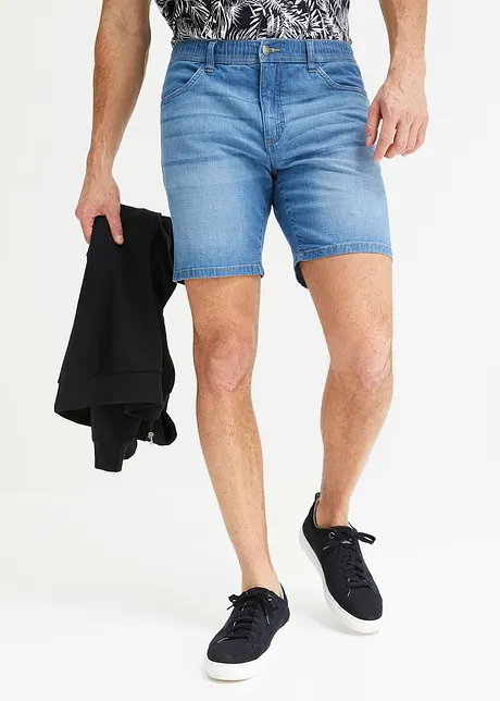 Lang jeansshorts med komfortlinning, Loose Fit, John Baner JEANSWEAR