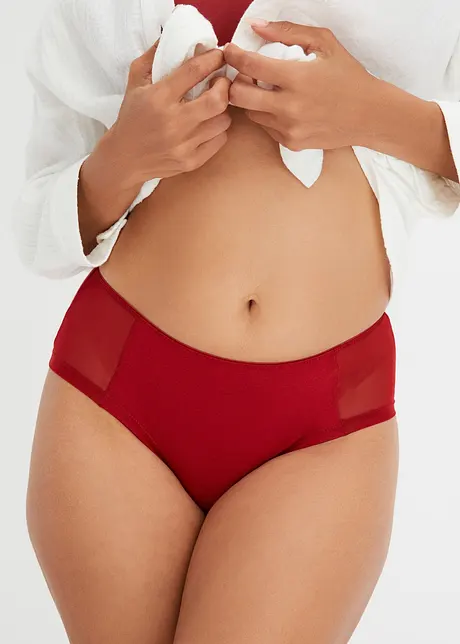 Panty med mesh og økologisk bomull (4-pack), bonprix