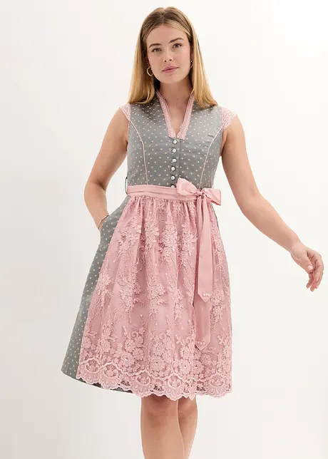 Dirndl med brodert forkle (2-delt sett), bonprix