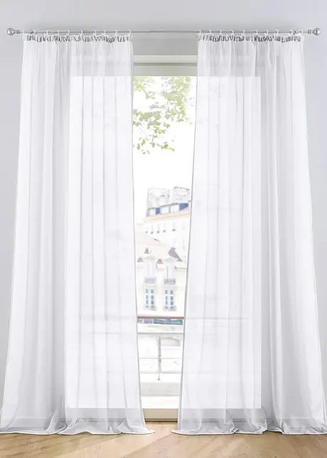 Ensfarget gardin av lett voile (1-pack), bonprix