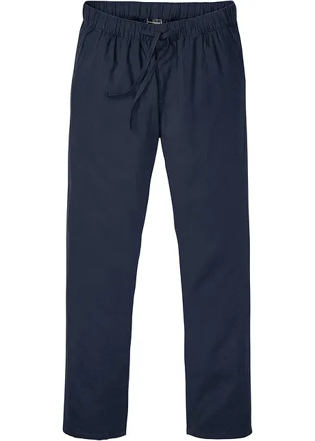 Regular Fit slip on-bukse med lin, Straight, bonprix