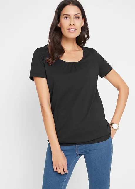 Topp i 100% bomull, kortermet, bonprix