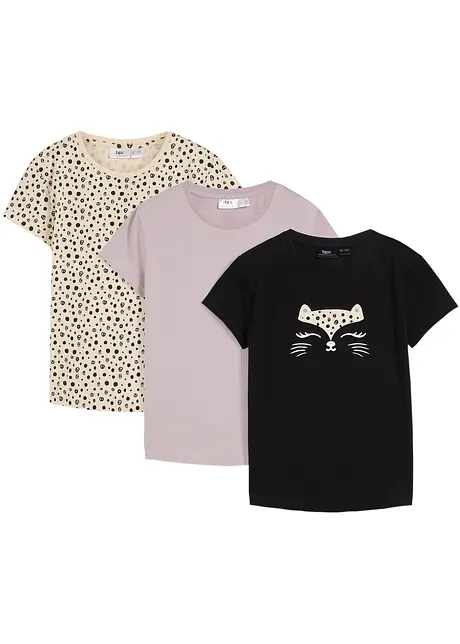 T-skjorte i økologisk bomull (3-pack), bonprix