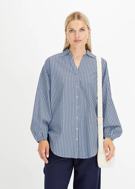 Oversized bluse av ren bomull, bonprix