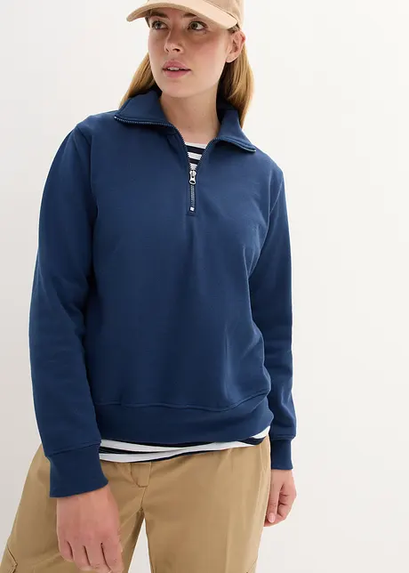 Sweatshirt med troyerkrage, bonprix