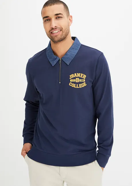 Sweatshirt med polokrage, bonprix