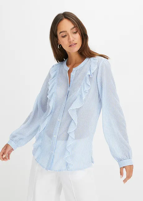 Bluse med volanger, bonprix