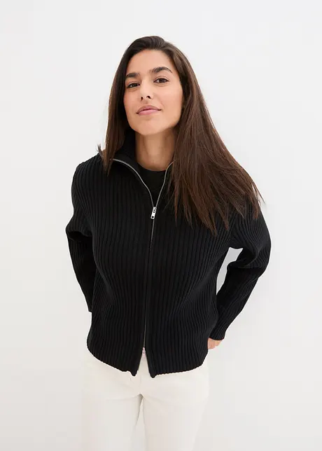 Cardigan med glidelås, bonprix