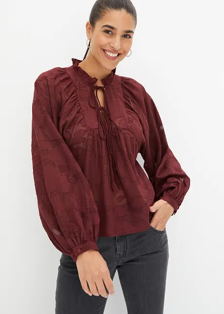 Bluse med volumermer, bonprix