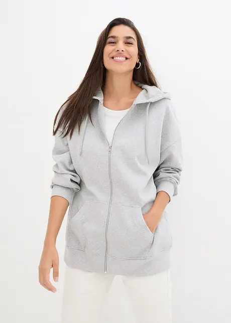 Oversized sweatjakke med hette, bonprix