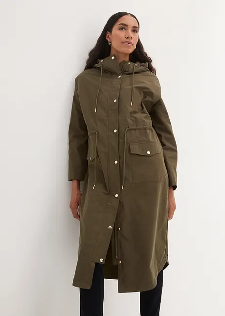 Overgangsparkas med trench-look og justering i midjen, bonprix