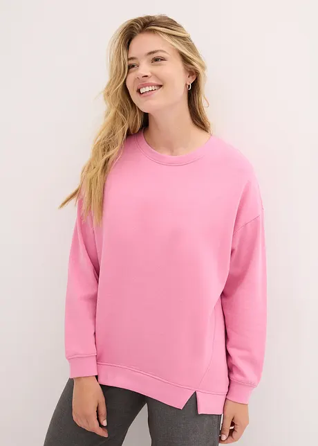 Oversized sweatshirt med splitt i nederkant, bonprix