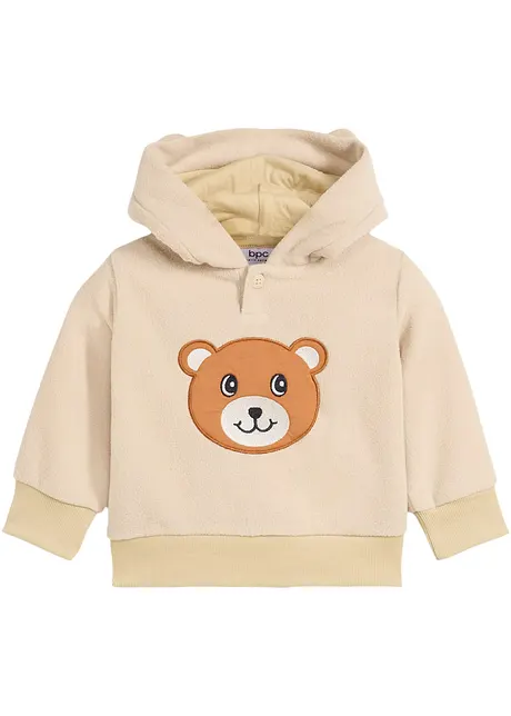 Hettegenser i fleece til baby, bonprix