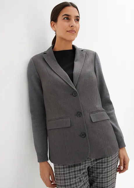 Blazer med strikkede ermer, bonprix