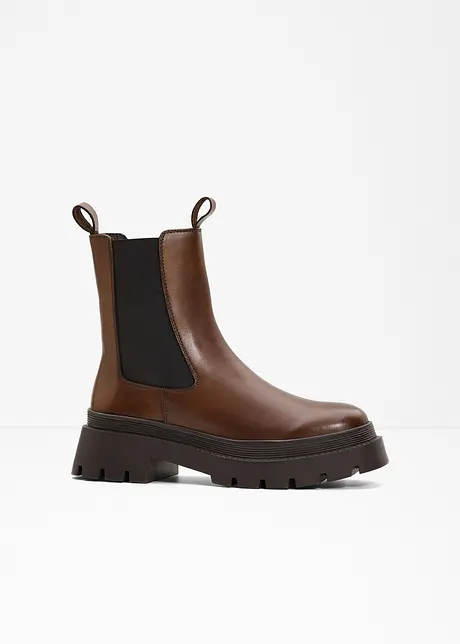 Chelsea boots i skinn, bonprix