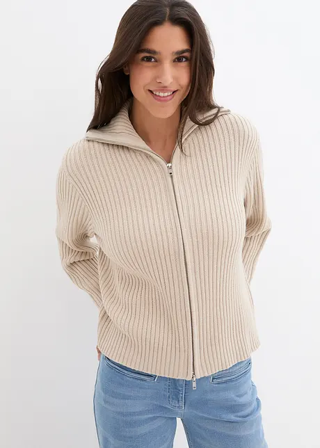 Cardigan med glidelås, bonprix